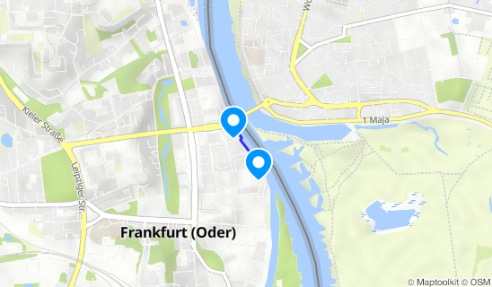 Kartenausschnitt Stadtbrücke Frankfurt (Oder)